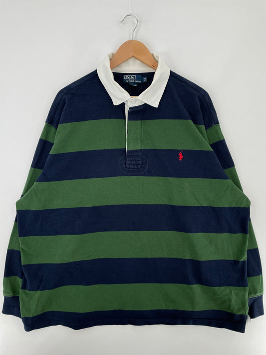 90's POLO RALPH LAUREN Size XXXL Vintage Rugby Shirt / E2674R
