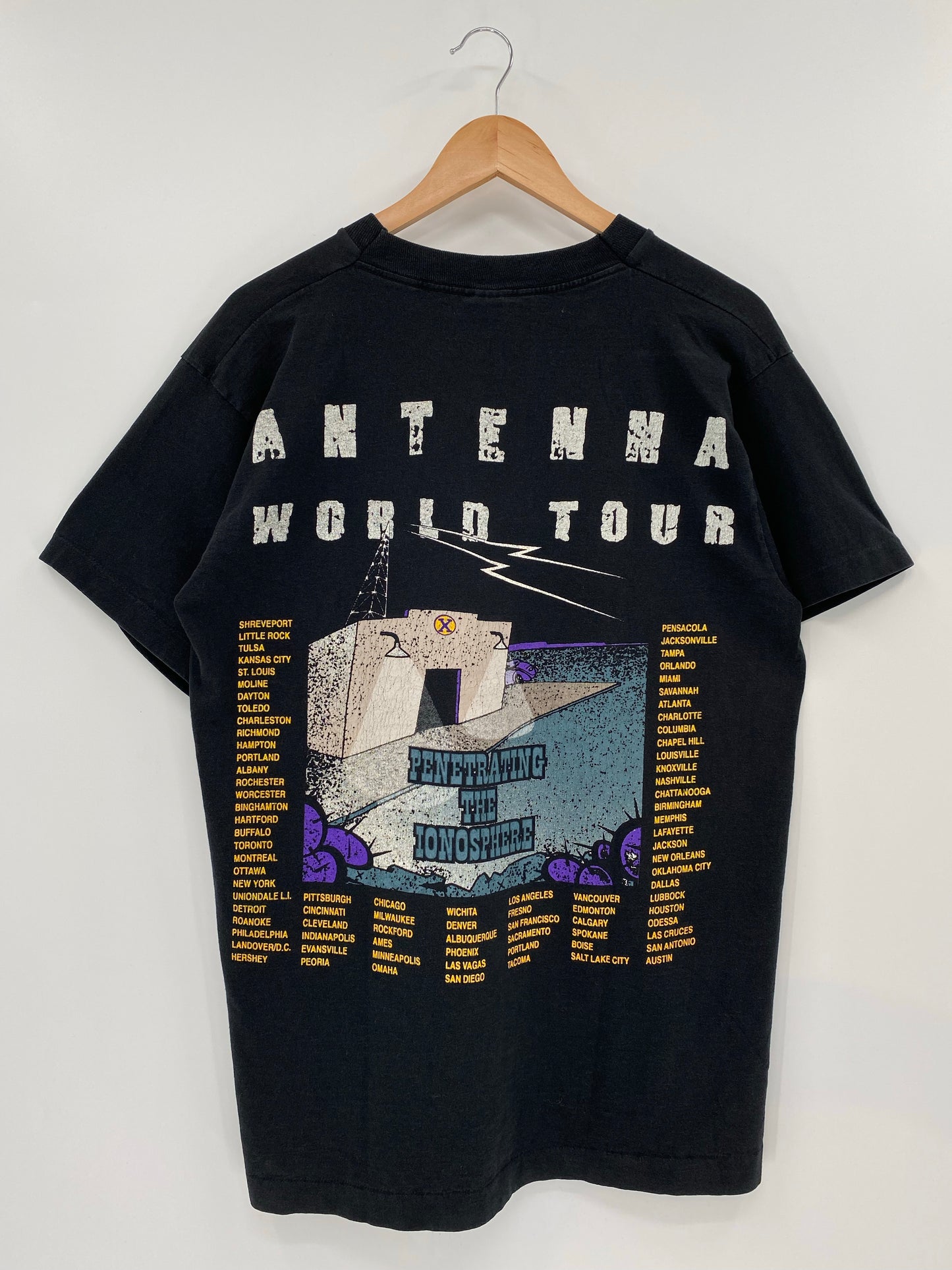 90’s ZZ TOP ANTENNA WORLD TOUR Made in USA Size L Vintage T-Shirt / K6371