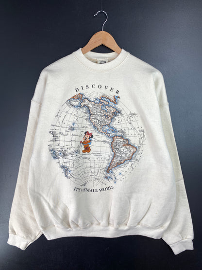 90's DISNEY IT'S A SMALL WORLD Made in USA Size XL Vintage Sweat-shirt / A9596