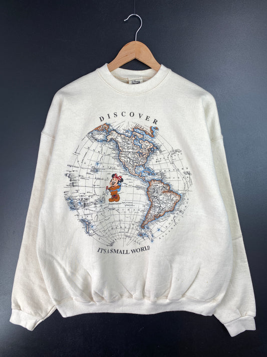 90's DISNEY IT'S A SMALL WORLD Made in USA Size XL Vintage Sweat-shirt / A9596