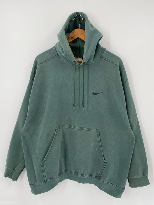 90's NIKE MINI SWOOSH Size XL Vintage Hoodie Sweat-Shirt / K4201