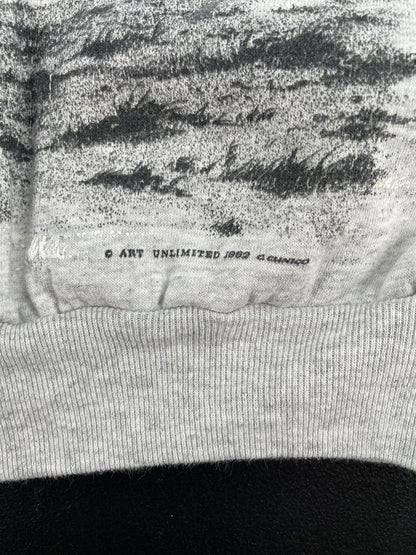 90's DOOR COUNTY WOLF Made in USA Size L Vintage Animal Sweat-Shirt / E2543S