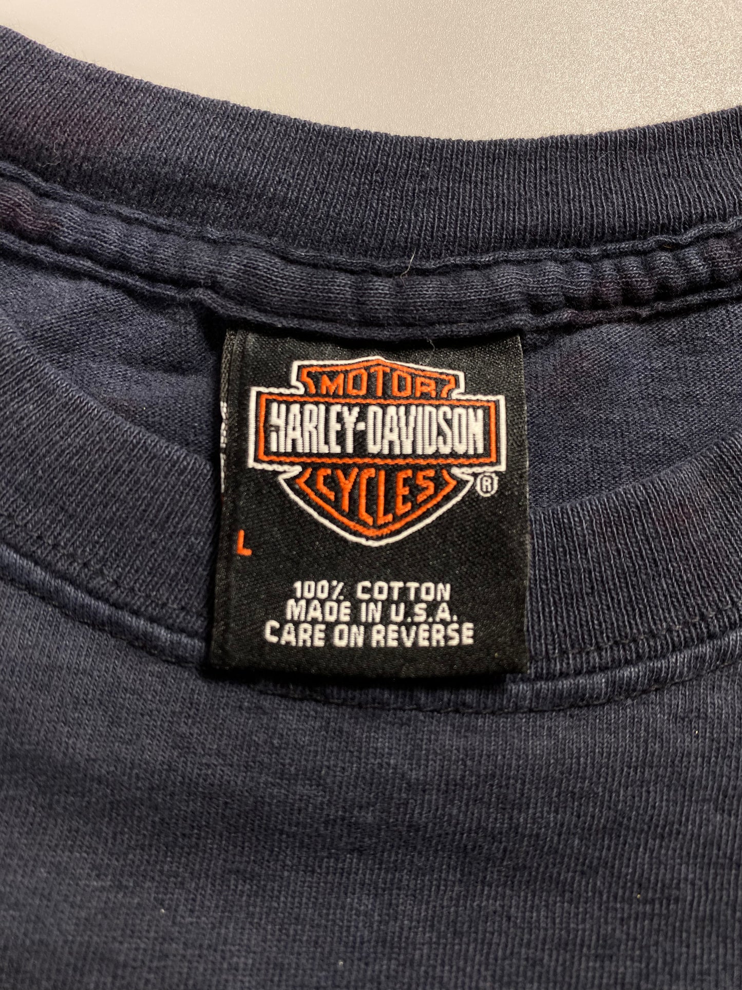 2001 HARLEY DAVIDSON Made in USA Size L Vintage Long Sleeve T-Shirt / A676