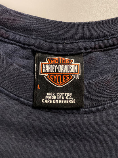2001 HARLEY DAVIDSON Made in USA Size L Vintage Long Sleeve T-Shirt / A676