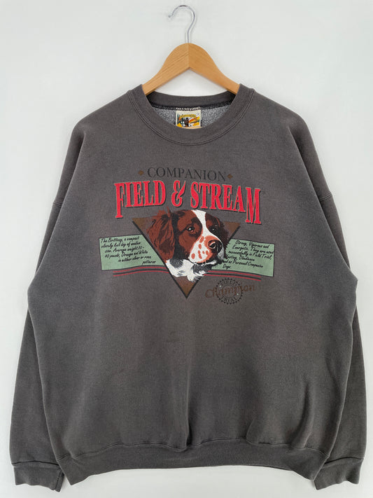 90's DOG Made in USA Size XL Vintage Animal Sweat-Shirt / E1212