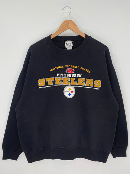 2001 PITTSBURGH STEELERS Size No Tag (Approx.L) Vintage NFL Sweat-Shirt / A8087
