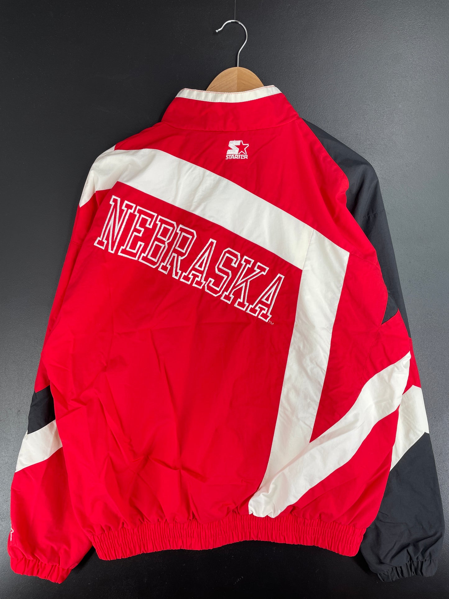 90’s STARTER x NEBRASKA HUSKERS Size L Vintage College Nylon Jacket / E3218N