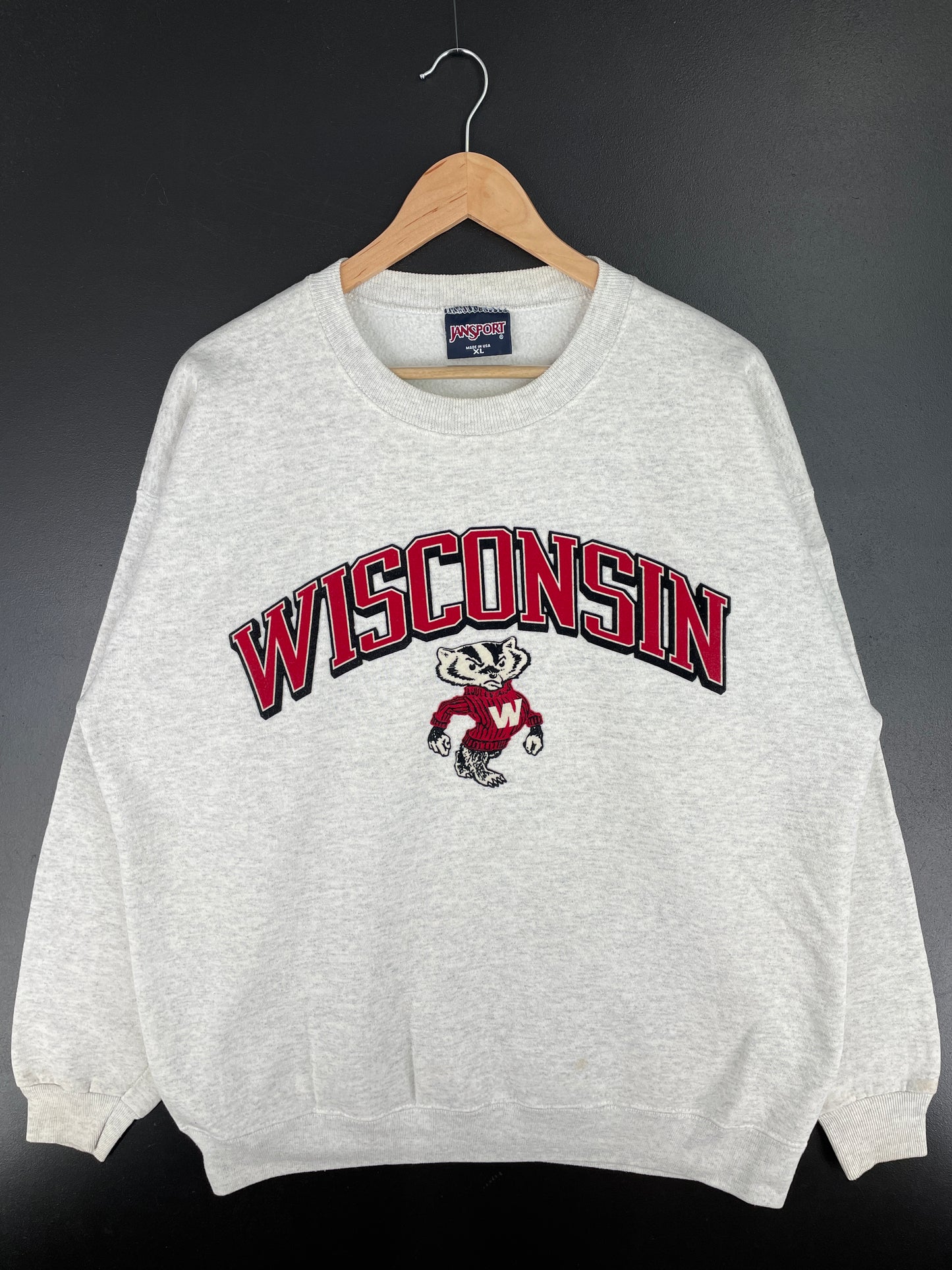 90's WISCONSIN Made in USA Size XL Vintage College Sweat-Shirts / A4494