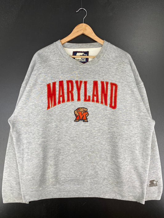90's STARTER x MARYLAND Size XL Vintage College Sweat-shirt / E6316S