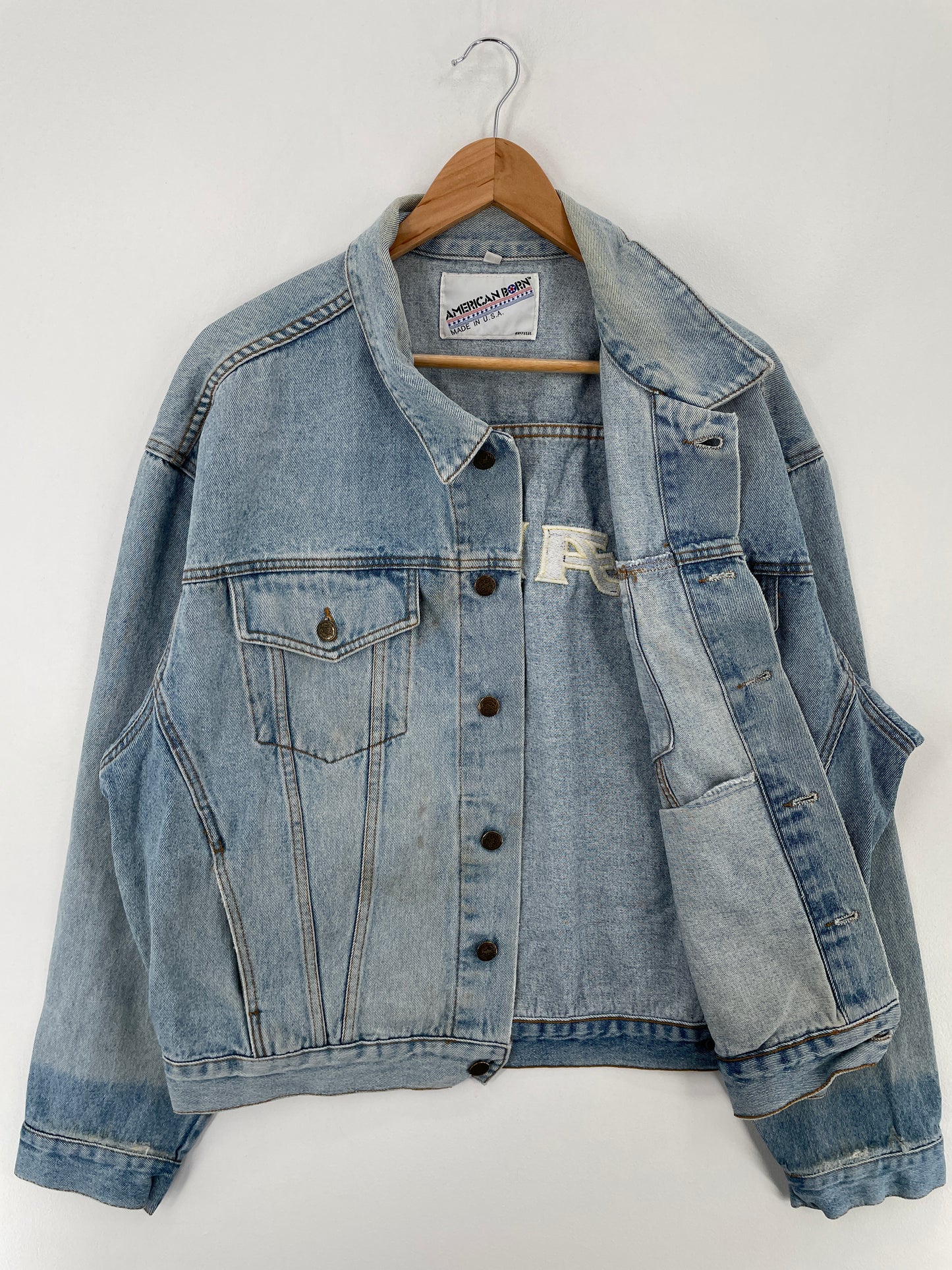 90's CAMEL Made in USA Size XL Vintage Denim Jacket / A9756