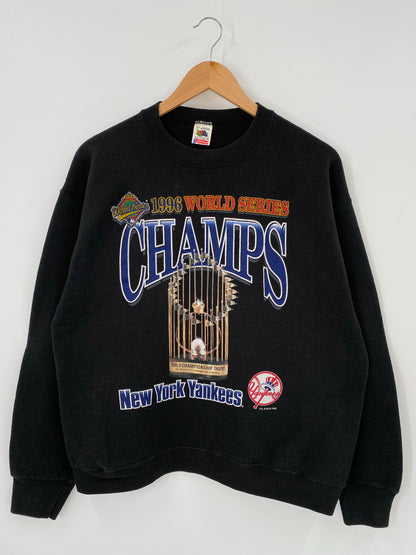 1996 NEW YORK YANKEES WORLD SERIES Made in USA Size L Vintage MLB Sweat-Shirt / K4174