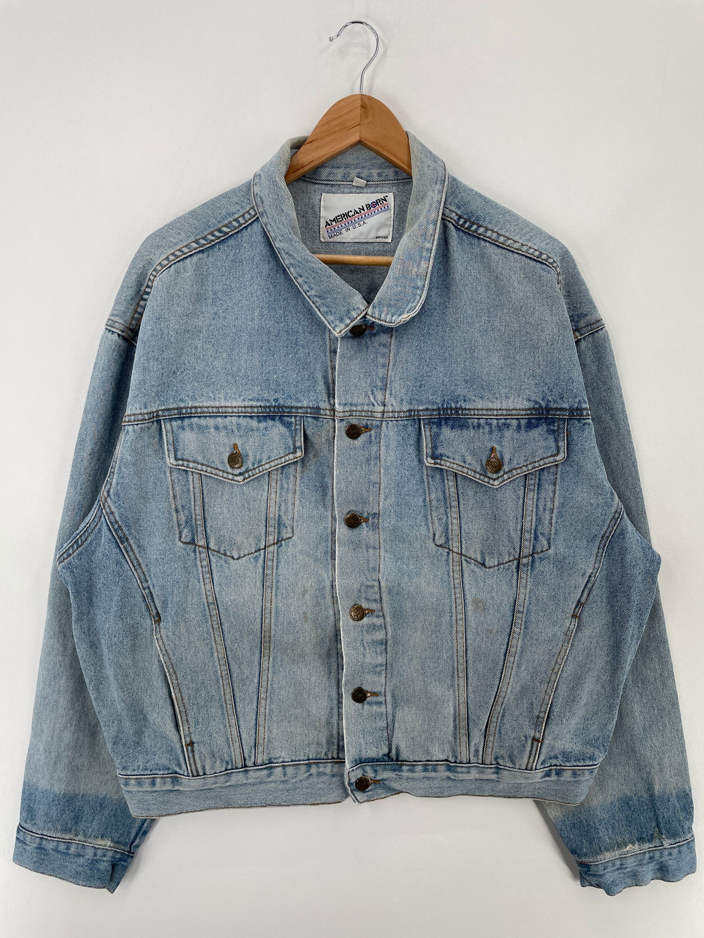 90's CAMEL Made in USA Size XL Vintage Denim Jacket / A9756