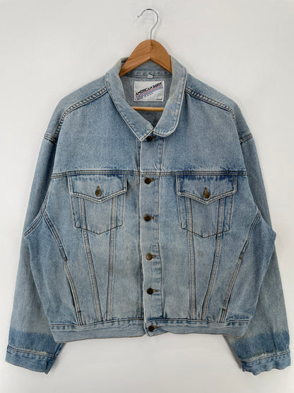 90's CAMEL Made in USA Size XL Vintage Denim Jacket / A9756