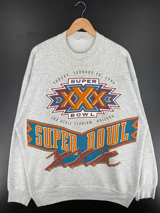 1996 SALEM x SUPER BOWL AFC x NFC Made in USA Size No Tag (Approx.XXL) Vintage NFL Sweat-shirt / A310