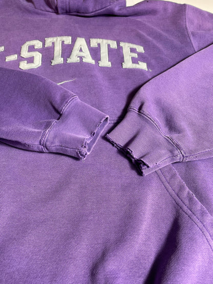 00' NIKE KANSAS STATE Size S Vintage College Hoodie Sweat-shirt / K8978