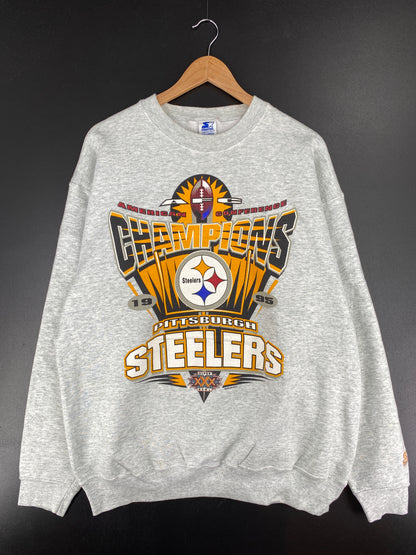 1995 STARTER x PITTSBURGH STEELERS Made in USA Size XXL Vintage NFL Sweat-Shirt/ A5559
