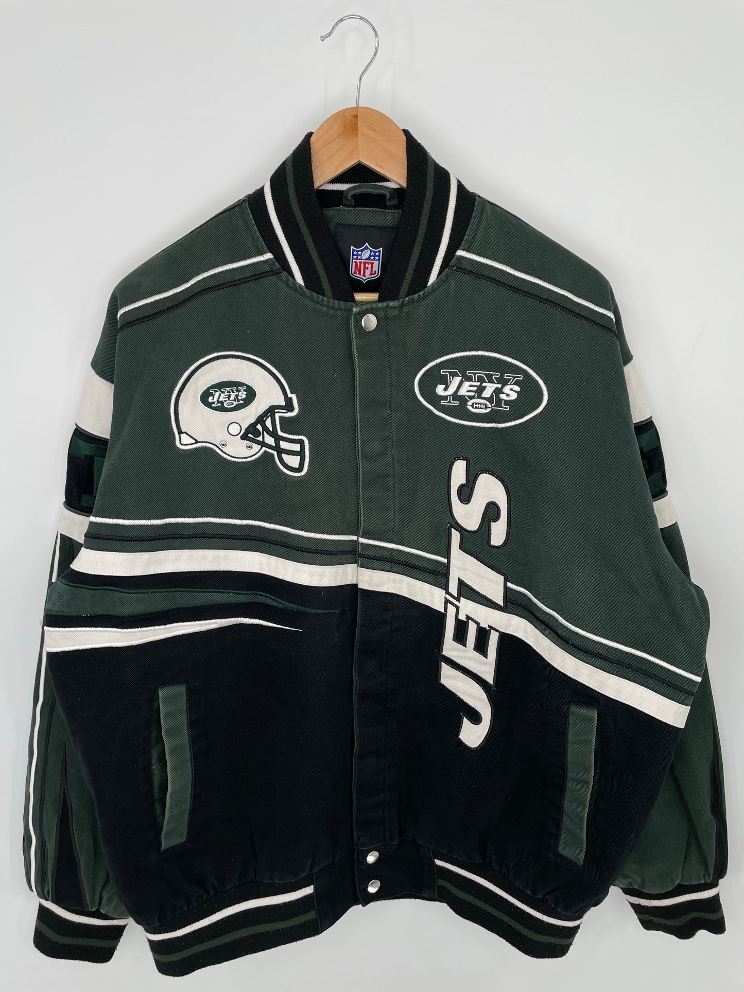 Vintage NEW YORK JETS Size L NFL Racing Jacket  / K8383