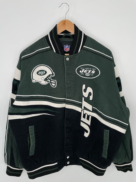 Vintage NEW YORK JETS Size L NFL Racing Jacket  / K8383