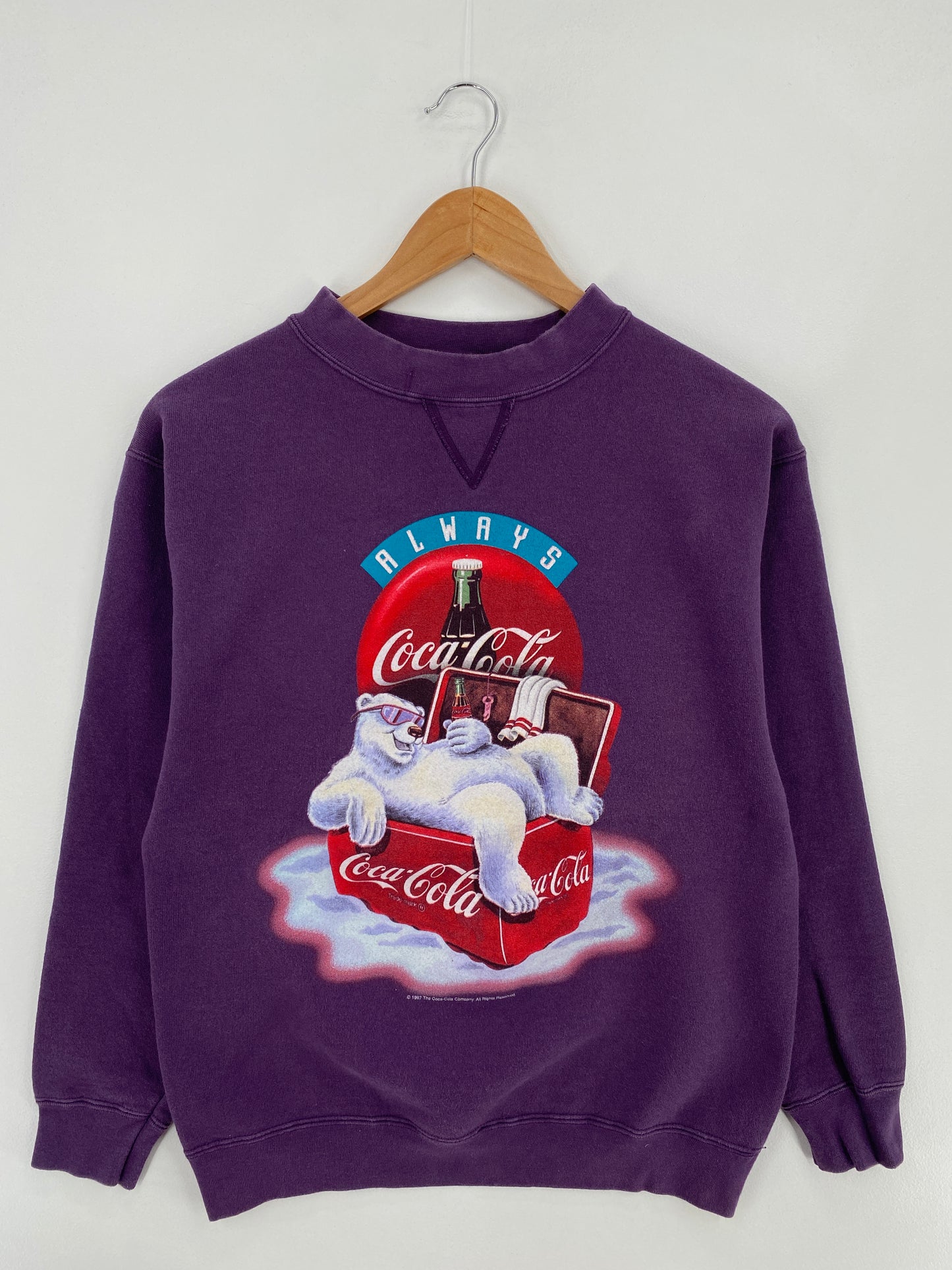 1997 COCA COLA Made in USA Size S Vintage Sweat-Shirt / E723