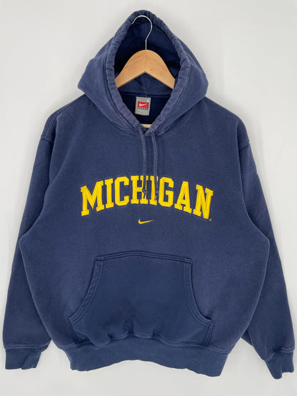 00' NIKE MICHIGAN Size S Vintage College Hoodie Sweat-shirt / K8977