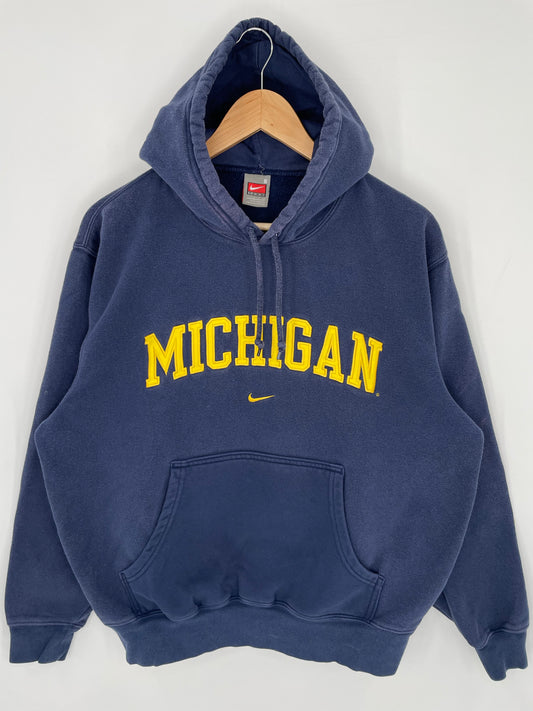 00' NIKE MICHIGAN Size S Vintage College Hoodie Sweat-shirt / K8977