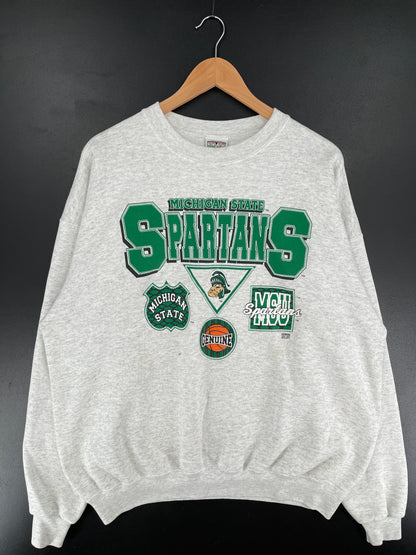 90’s MICHIGAN STATE SPARTANS Size XL Vintage College Sweat-Shirt / E6464S