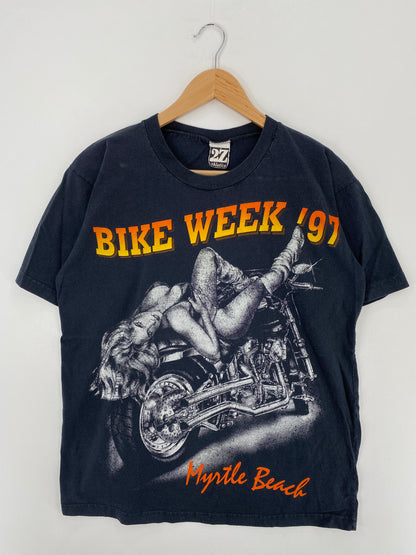 1997 MYRTLE BEACH BIKE WEEK Made in USA Size L Vintage T-Shirt / A4563