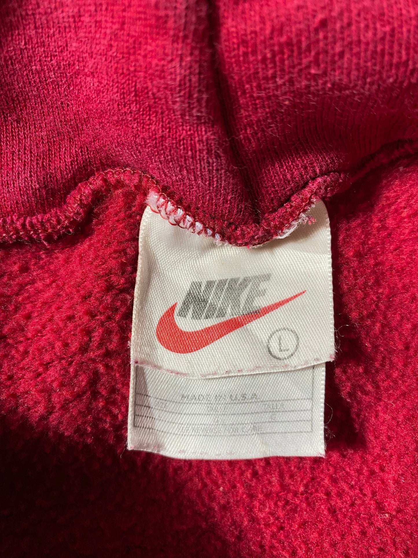 90’s NIKE CENTER SWOOSH Repaired Made in USA Size L Vintage Hoodie Sweat Shirts/ K5261