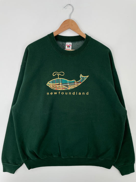 90's NEWFOUNDLAND Made in USA Size XL Vintage Sweat-Shirt / A9201