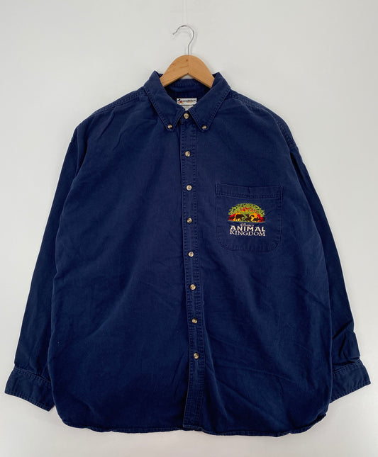 00' DISNEY ANIMAL KINGDOM Size XL Vintage Button Down Shirt / A3946