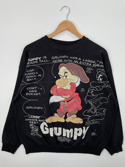 90’s DISNEY SEVEN DWAEFS GRUMPY Size No Tag(Approx.L) Sweat-Shirt / A1232
