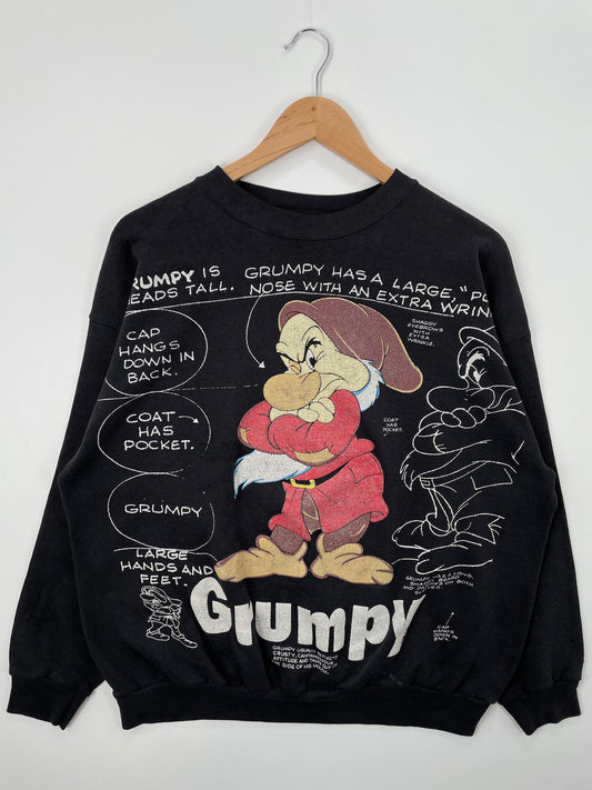 90’s DISNEY SEVEN DWAEFS GRUMPY Size No Tag(Approx.L) Sweat-Shirt / A1232