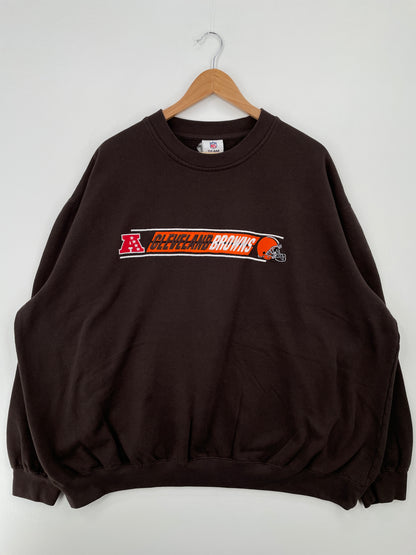 Vintage CLEVELAND BROWNS Size Approx.XXL Vintage NFL Sweat-shirt / A8517