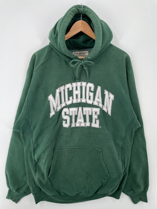 Vintage MICHIGAN STATE Size L College Hoodie Sweat-shirt / A8859