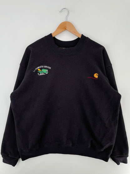 Vintage CARHARTT x LJ. PARMENTER SERVICES Made in USA Size Approx.XL Sweat-Shirt / E2633S