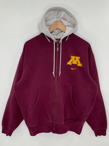 00' NIKE UNIVERSITY OF MINNESOTA Size S Vintage Zip Up Sweat-shirt / K8093