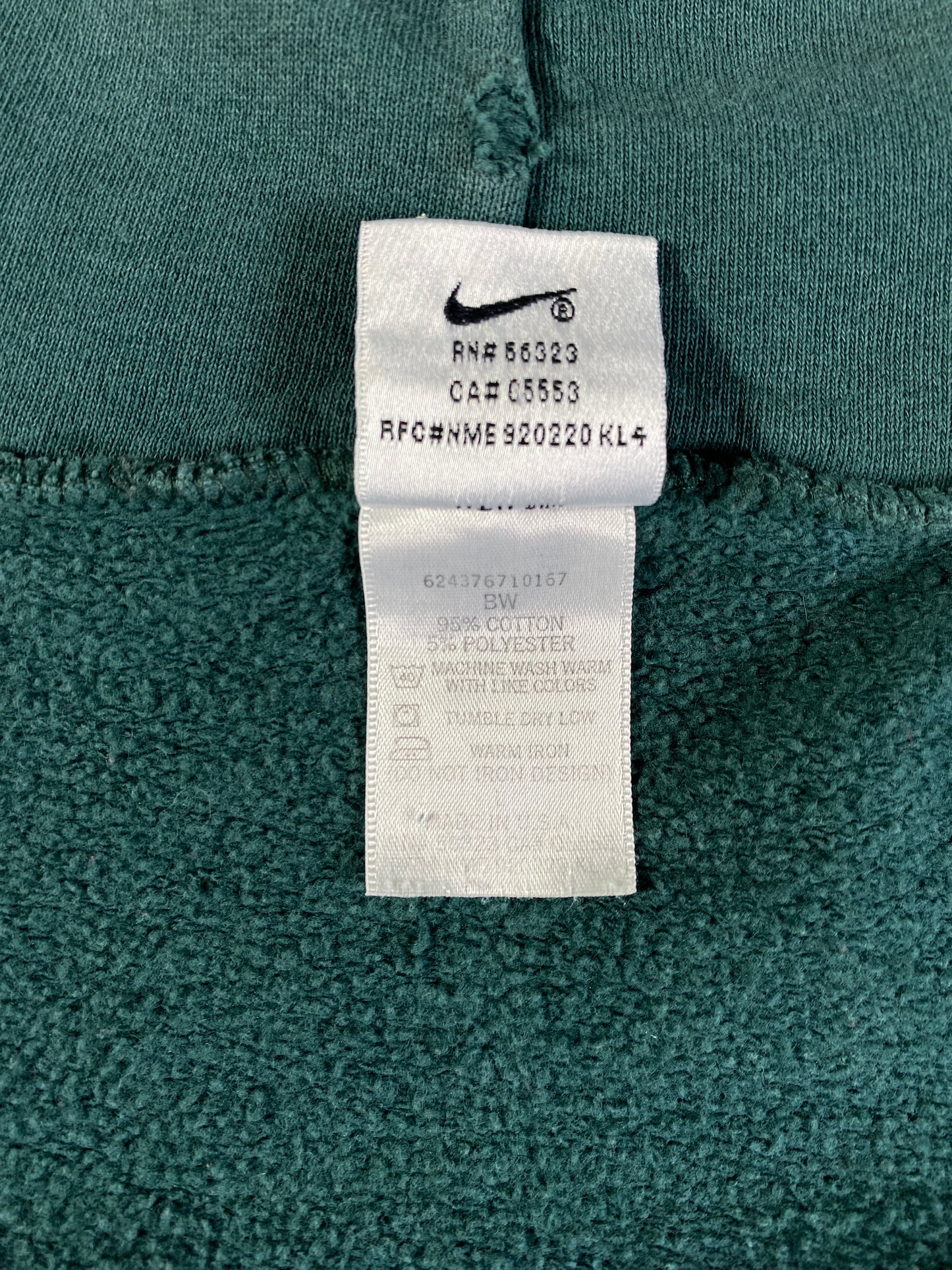 90's NIKE MINI SWOOSH Made in USA Size L Vintage Zip up Hoodie Sweat-shirt / E5702S