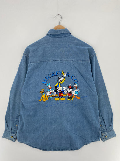 90's DISNEY MICKEY AND FRIENDS Size S Vintage Button down Shirts / E2168B