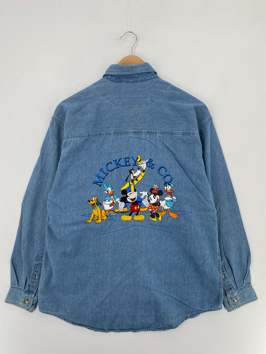 90's DISNEY MICKEY AND FRIENDS Size S Vintage Button down Shirts / E2168B