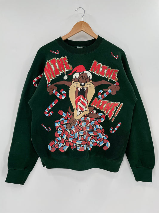 90’s LOONEY TUNES TAZ No Tag (Approx. size L) Vintage Sweat-shirt / K5842