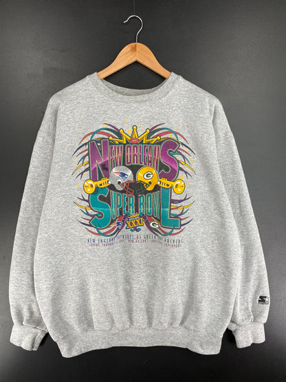 1997 STARTER x NEW ENGLAND PATRIOTS x GREEN BAY PACKERS Made in USA Size XL Vintage NFL Sweat-Shirt / E3406S