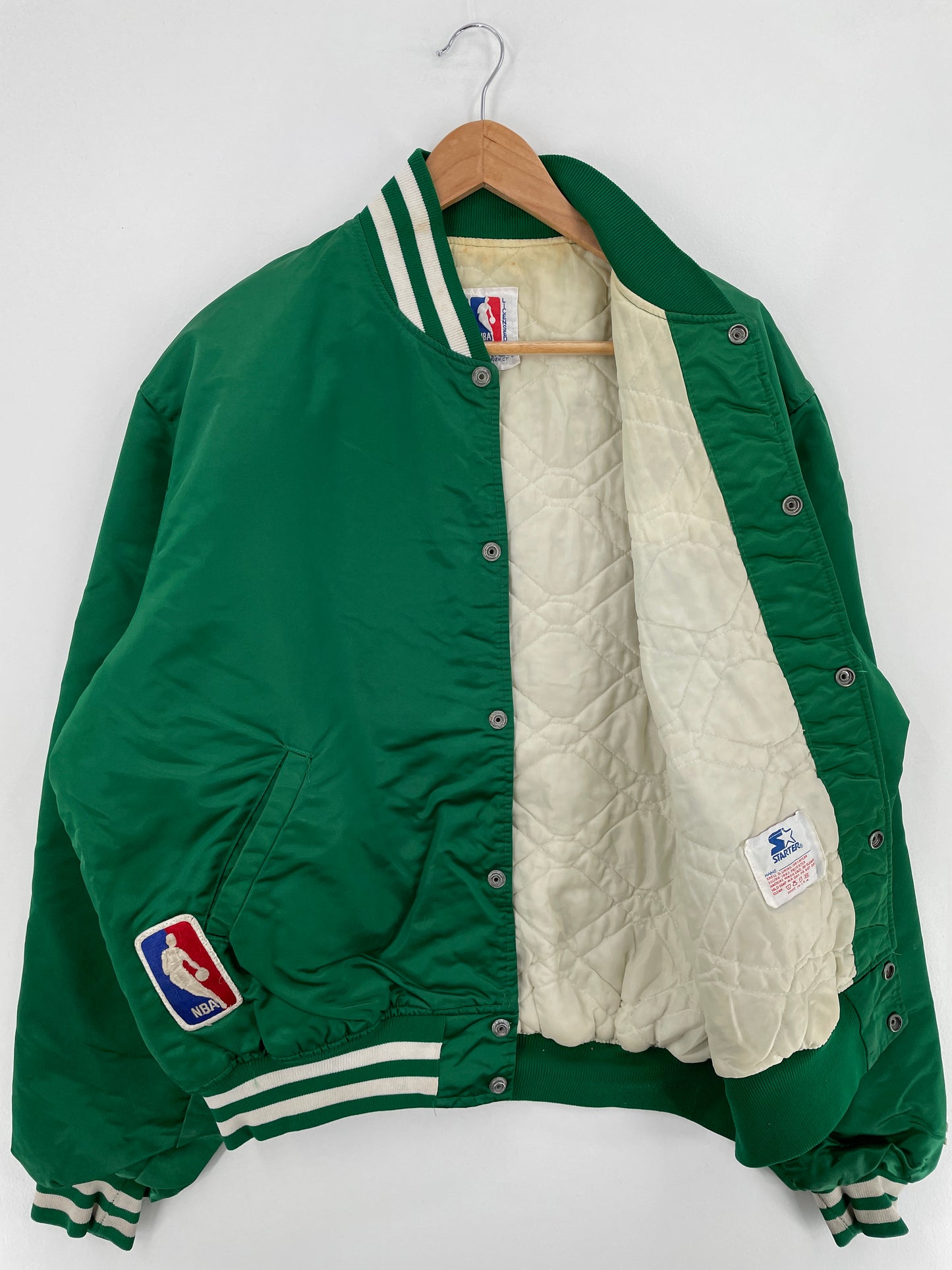 90's STARTER x BOSTON CELTICS Made in USA Size XL Vintage NBA Nylon Padded Jacket / E863