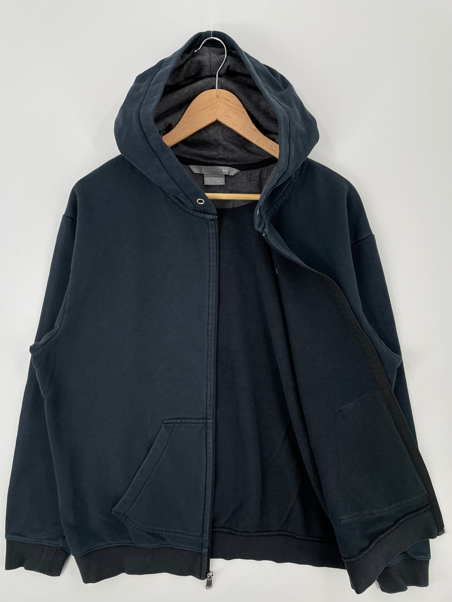 00' NIKE MINI SWOOSH Size L Vintage Hoodie Zip-up Sweat-shirt / A315