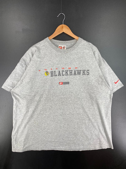 90's NIKE x CHICAGO BLACKHAWKS Made in USA Size XXL Vintage NHL T-Shirt / E5669T