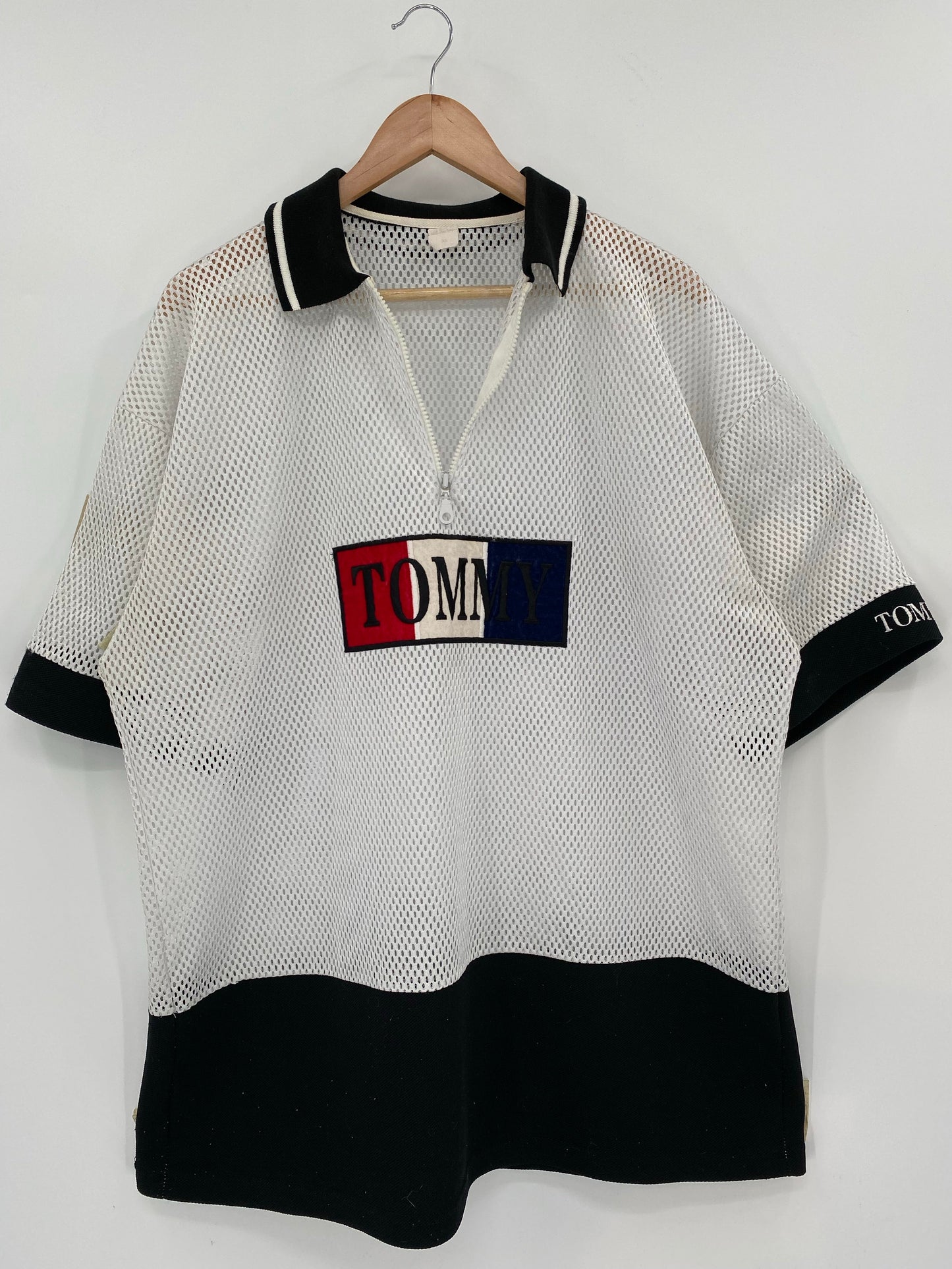 90's TOMMY HILFIGER Size L Vintage Mesh Polo Shirt / E4231T