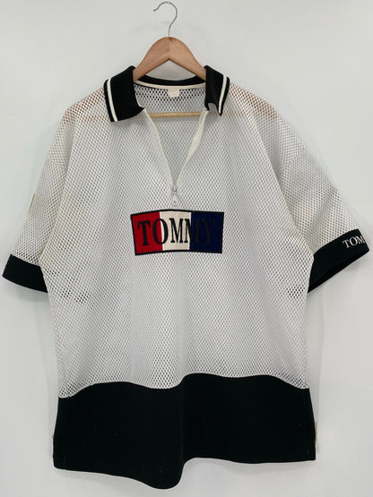 90's TOMMY HILFIGER Size L Vintage Mesh Polo Shirt / E4231T
