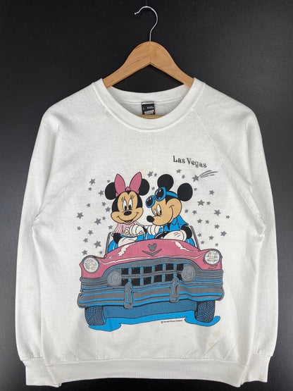 90's DISNEY MICKEY x MINNIE Made in USA Size L Vintage Sweat-shirt / A4859