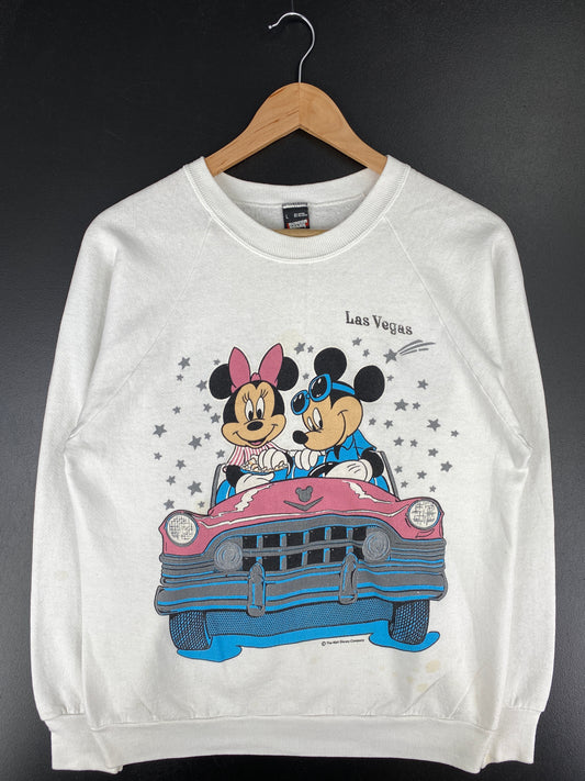 90's DISNEY MICKEY x MINNIE Made in USA Size L Vintage Sweat-shirt / A4859