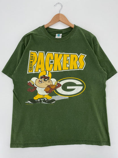 1997 LOONEY TUNES TAZ x GREEN BAY PACKERS Size XL Vintage NFL T-Shirts / A3001