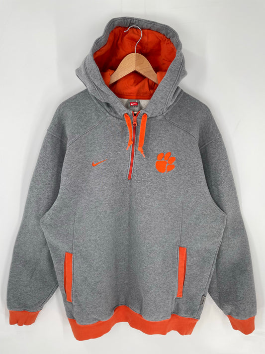 00' NIKE CLEMSON UNIVERSITY Size L Vintage College Half Zip Sweat-shirt / K8094